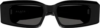 Alaia Bold Black Rectangular Sunglasses With Wide Temples