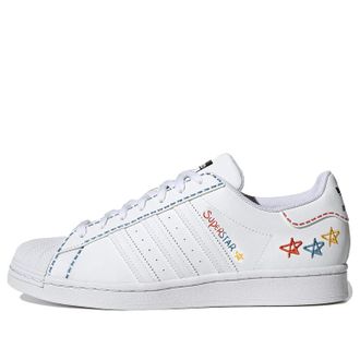 adidas Originals Superstar Shoes White Blue Yellow GZ3034