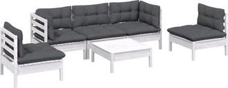 vidaXL Vidaxl - Muebles De Jard&iacute;n 6 Pzas Con Cojines Madera Maciza De Pino
