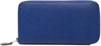 Herm&egrave;s Pre-owned Zip Around Portemonnee - Dames - Vintage Accessoires - Blauw - ONE Size - Leer - Vintage