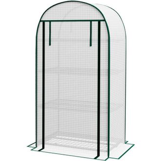 OEM Invernadero De Jard&iacute;n, Invernadero Para Balc&oacute;n, Resistente A Los Rayos Uv, Puerta Enrollable, 4 Estantes, Cubierta De Pe, 80 X 50 X 160 Cm, Blanco -cr
