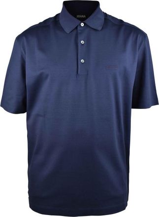 Ermenegildo Zegna Piqu&eacute;-poloshirt Blauw