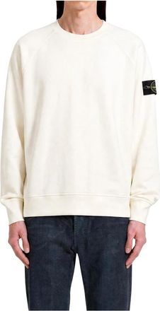 Stone Island 6100008 Cotton Fleece Crewneck - Heren - Sweatshirts - Wit - L - Katoen - Hoodies & sweatvesten