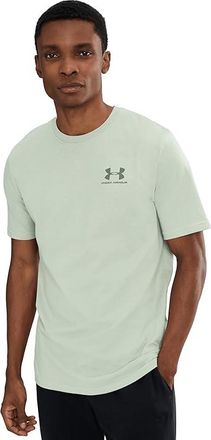 Under Armour Sportstyle Left Chest Short Sleeve Mens Clothing Titanium/Clay Green : 2XL, Cotton/Polyester