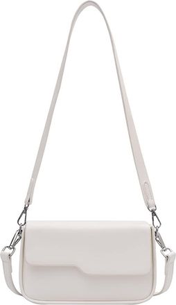 Generic Women Shoulder Bags Small Purse and Handbag Leather Flap Crossbody Bags Fashion Casual Clutch Purse with Zipper (White)
