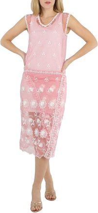 Burberry Ladies Sleeveless Chantilly Lace Embroidered Tulle Dress, Brand Size 6 (US Size 4)