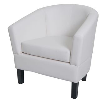Hhg Nunca Usado] Sill&oacute;n De Sal&oacute;n Hhg 864, Sill&oacute;n Club Sill&oacute;n De C&oacute;ctel, Polipiel Certificada Mvg, Blanco