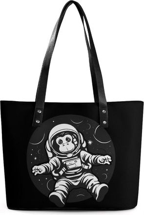 Generic Space Travel Astronaut Monkey Tote Bags for Women Cute Shoulder Purses Handbags