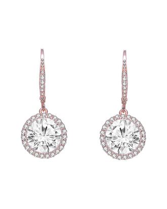 Genevive 14K Rose Gold Vermeil Cz Drop Earrings