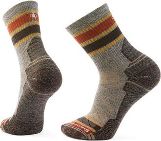 Smartwool Hike Light Cushion Striped Mid Crew Sock Wandersocken - Unisex | braun