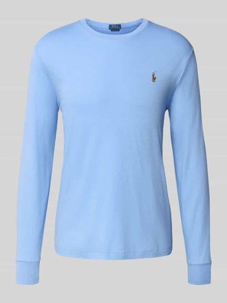 Polo Ralph Lauren Longsleeve mit gerippten Abschl&uuml;ssen in Blau, Gr&ouml;&szlig;e L