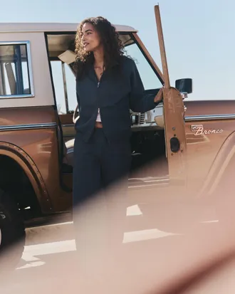 Vuori Clothing Restore Double Zip Sweatshirt | Ocean Blue | XS, Size Extra Small