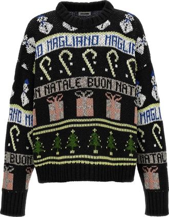 Magliano Buone Feste Sweater - Heren - Ronde hals truien - Zwart - S - Katoen - Truien & Vesten