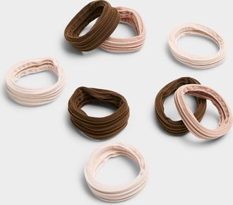 Kitsch Womens Grooved recycled nylon wide elastics Set of 8