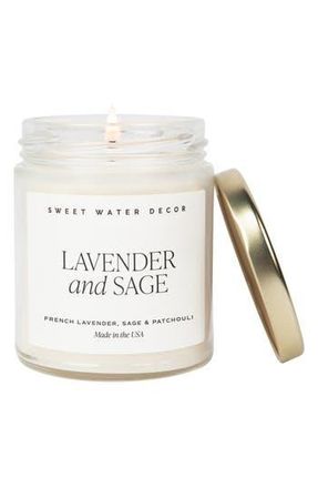 Sweet Water Decor Lavender Sage 9 oz. Soy Candle - Set of 2 in White at Nordstrom Rack