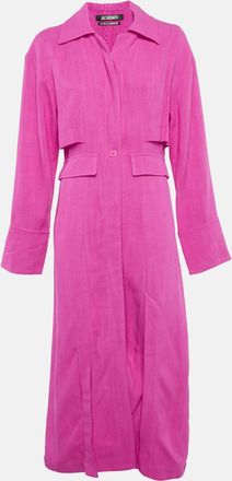 Jacquemus Pink Viscose Long Button Down La Collectionneuse Coat