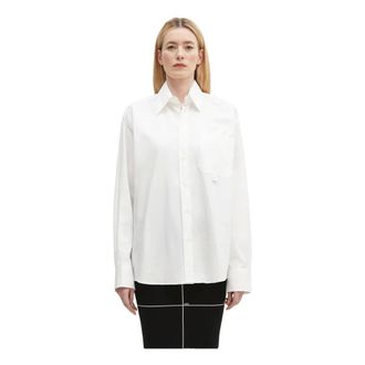 Maison Margiela Overhemden, Dames, Wit, M, Katoen, Shirt met afneembare kraag
