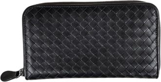 Bottega Veneta Black Leather Long Wallet (Bi-Fold) (Pre-Owned)