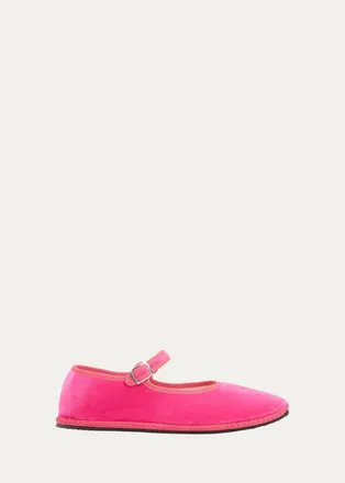 Vibi Venezia Velvet Mary Jane Ballerina Flats