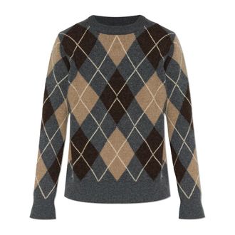 &Daughter Jersey de cuello redondo Ava Argyle - Knitwear - Mujer - Beige - XS