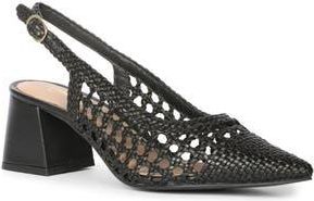 SaintG Calli Woven Slingback Pump in Black at Nordstrom Rack, Size 10Us / 40Eu