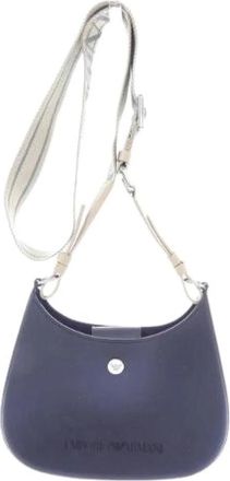 Armani Pre-owned Shoulder Bag - Dames - Vintage Schoudertas - Blauw - ONE Size - Leer - Vintage