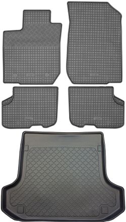 OEM Dacia Logan Ii Mcv Kombi (5 Puertas) Desde 09.2013 Set - Alfombrillas De Goma Para Coche + Alfombrilla Para Maletero