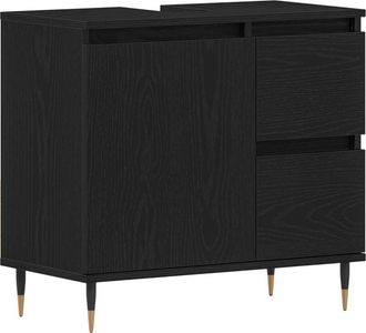 vidaXL Bathroom Cabinet Black oak 65 x 33 x 60 cm Engineered Wood Vidaxl