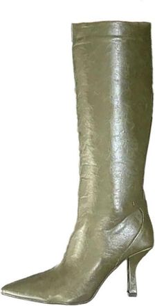 Generic Women Winter Leather Boots High Heel Side Zipper Warm Lined Elegant Party Long Boot