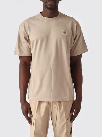Stone Island T-shirt in cotone a girocollo logo patch Stone Island