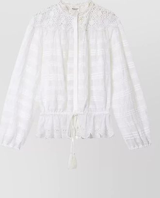 Isabel Marant polly blouse ruffle lace embroidered bib