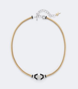Nikos Koulis Feelings 18kt gold and enamel necklace with diamonds