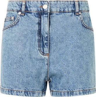 Moschino Lichtblauwe Denim Shorts met Hoge Taille - Dames - Denim shorts - Blauw - W30 - Denim - Korte Broeken