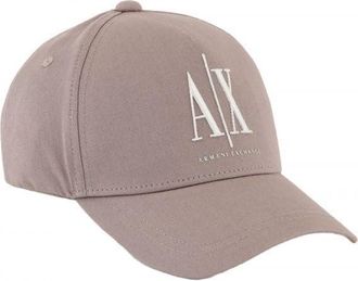 A|X Armani Exchange Mens Icon Logo Hat Baseball Cap, Driftwood, One Size