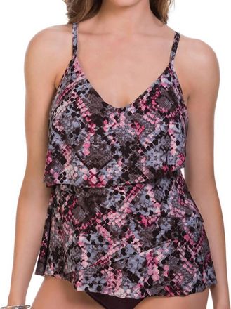Magic Suit By Miraclesuit Chloe Lingerie Tiered Tankini Top In Pink