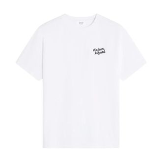 Maison Kitsun&eacute; T-Shirts, male, White, Size: XS Handwriting Comfort T-Shirt