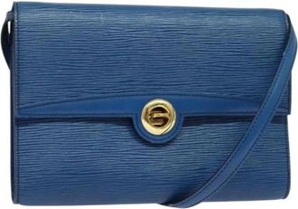 Louis Vuitton Tweedehands leren Louis Vuitton tassen - Dames - Vintage Schoudertas - Blauw - ONE Size - Leer - Vintage