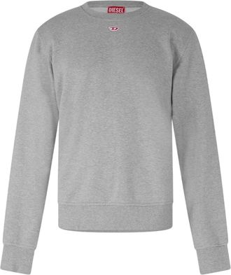 Diesel Heren S-Ginn-D Felpa Geborduurd Logo Sweatshirt (Grijs Melange)
