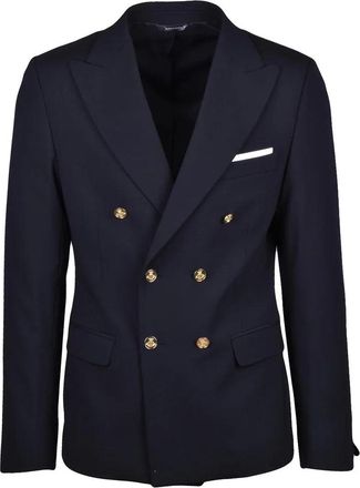 Daniele Alessandrini Wool Stretch Double-Breasted Jacket - Black