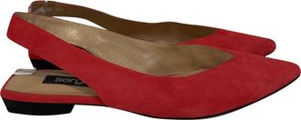 Sergio Rossi Sr Milano Slingback Ballet Flats in Red Suede