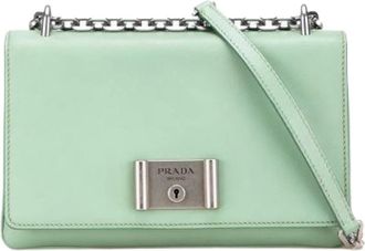 Prada Pre-owned Cross Body Bags, female, Green, Size: ONE SIZE Pre-owned Leather Cross Body Bag