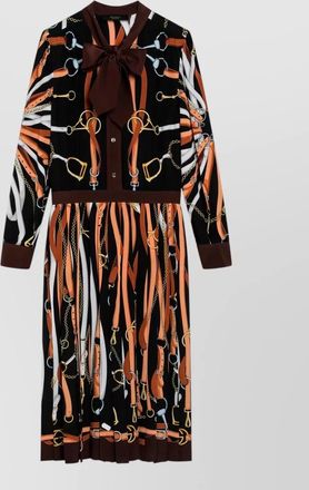 Gucci silk printed shirt midi dress