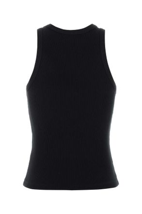 Givenchy Womens Black Stretch Cotton Tank Top Exterior: Elastane Maglie