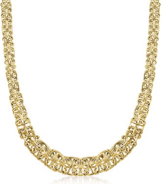 Ross-Simons 14kt Yellow Gold Graduated Byzantine Necklace