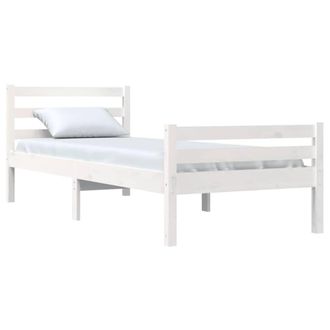 Berkfield Home Beautiful Bed Frame White Solid Wood 100x200 cm