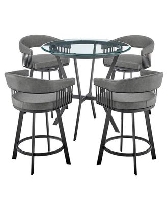 Armen Living Naomi And Chelsea 5Pc Counter Height Dining Set