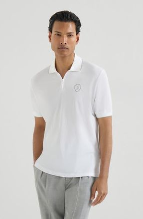 Brunello Cucinelli Piqu&eacute; polo shirt in White at Nordstrom, Size Xxx-Large Eu