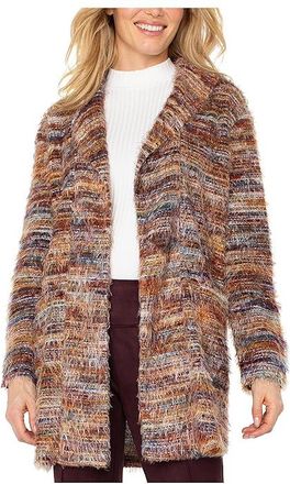 Liverpool L.A. Long Sleeve Open Front Cardigan Womens Clothing Feathered Knit : XL, Cotton/Spandex