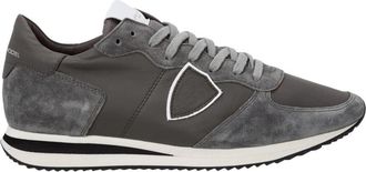 Philippe Model Low Top Sneakers met Gebochte Inserts - Heren - Sneakers - Grijs - 41 EU - Leer - Schoenen