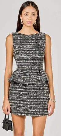 endless rose Sequin Textured Mini Skirt In Charcoal